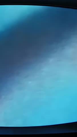 Curved Display Shifting Cyan Gradient with Magenta Bezel Bands Vertical Futuristic Loop