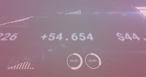 Dynamic Financial Data Animation on Abstract Gradient Background