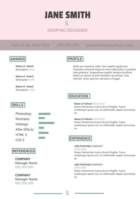 Minimalist Resume Template for Graphic Designer - Download Free Stock Templates Pikwizard.com