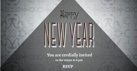 Elegant New Year Invitation with Sophisticated Typography - Download Free Stock Templates Pikwizard.com