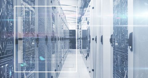 Futuristic Server Room with Advanced Data Interface - Download Free Stock Images Pikwizard.com