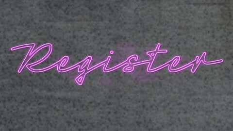 Neon Pink Register Text on Textured Grey Background