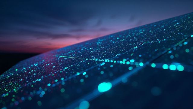 Futuristic Cyber Surface Under Twilight Sky