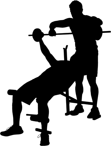 Digital silhouette of barbell lifter on transparent background