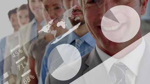 Business Professionals Analyzing Global Data Visualizations