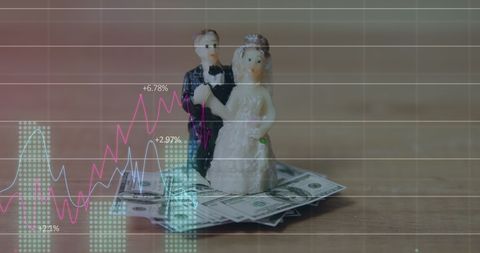 Marriage finances and data analysis concept