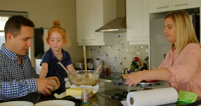 Cheerful Family Cooking Together in Modern Kitchen at Home - Download Free Stock Images Pikwizard.com