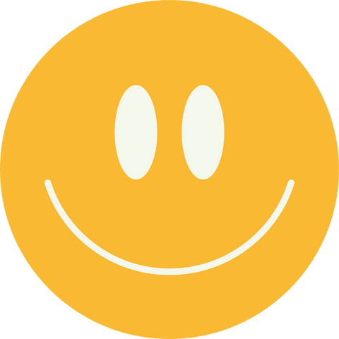 Flat design glowing smiley face with transparent background