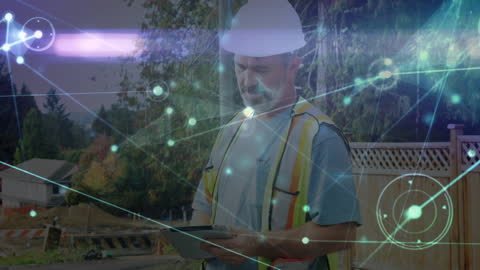 Construction Worker with Virtual Reality Integration and Data Visualization