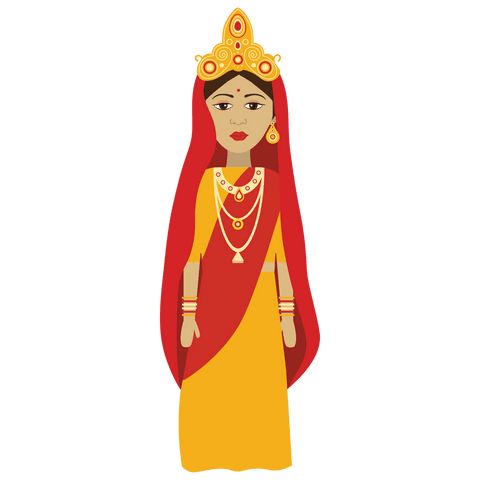 traditional indian woman illustration with transparent background - Download Free Stock Videos Pikwizard.com