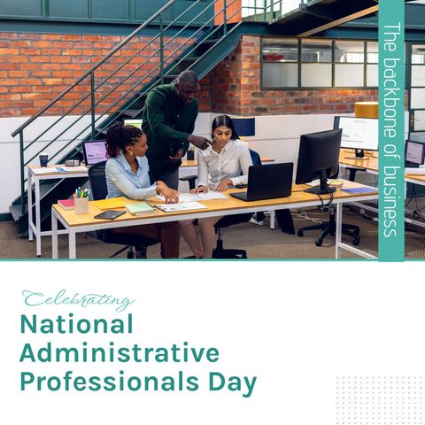 diverse business team collaborating on national administrative professionals day - Download Free Stock Templates Pikwizard.com