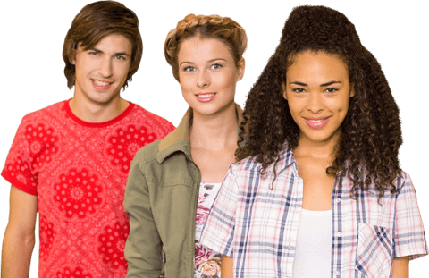 Smiling Diverse College Students Transparent Background