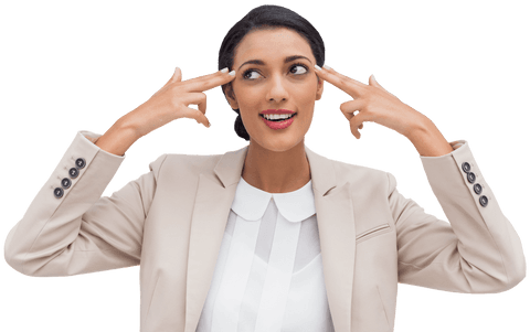 transparent businesswoman gesturing confidence with finger pointing - Download Free Stock Videos Pikwizard.com