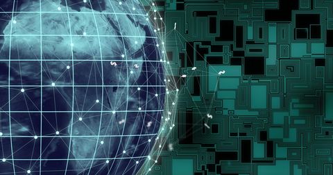Futuristic Digital Globe Transitioning to Circuit Board Design - Download Free Stock Images Pikwizard.com