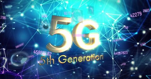 5g communication network with futuristic technology concept
