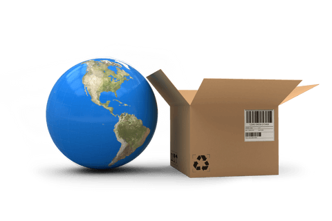 transparent earth with cardboard box emphasizing recycling concept - Download Free Stock Videos Pikwizard.com