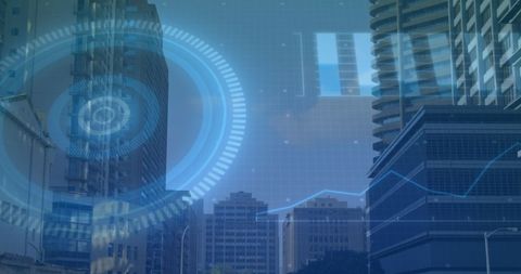 digital data interface in urban cityscape concept - Download Free Stock Images Pikwizard.com
