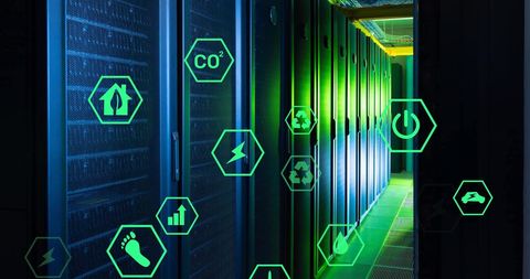 eco-friendly technology integration in a server room - Download Free Stock Images Pikwizard.com