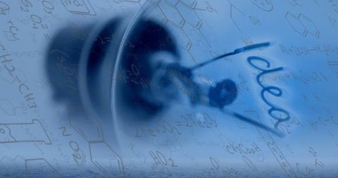 Innovative Idea with Chemical Formulas and Lightbulb Symbol - Download Free Stock Images Pikwizard.com