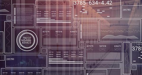 Abstract Digital Data Overlay on Server Room - Download Free Stock Images Pikwizard.com