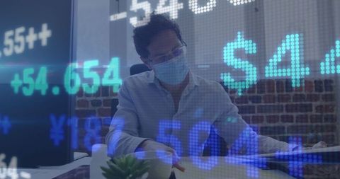 Businessman Analyzing Financial Data Amid Pandemic