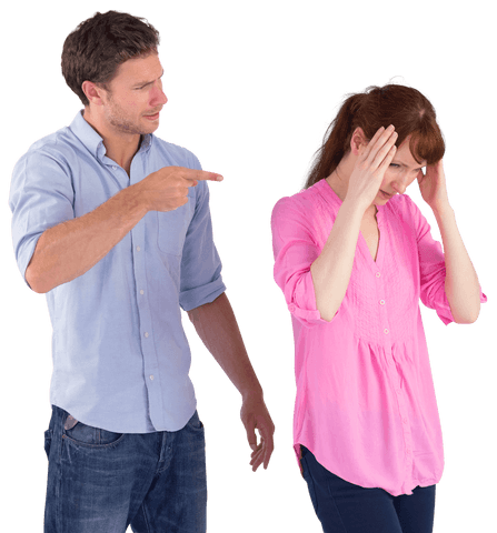 caucasian couple argues on transparent background - Download Free Stock Videos Pikwizard.com