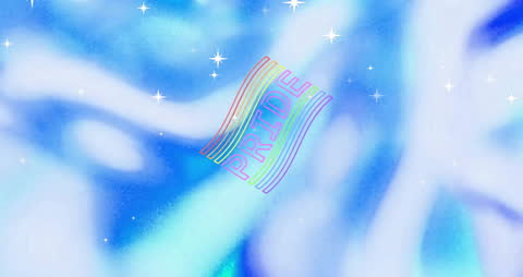 Vibrant Pride Typography with Celestial Motifs