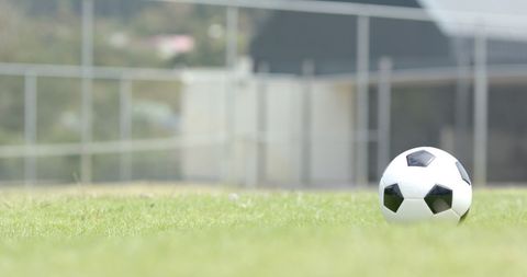 Soccer Ball on School Field Awaiting Play - Download Free Stock Images Pikwizard.com