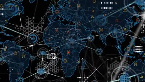 Futuristic Global Network Matrix with Data Connections