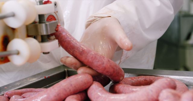 Close-Up of Sausage Production in Food Processing Plant - Download Free Stock Images Pikwizard.com