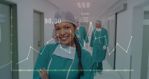 Innovative Healthcare Analytics with Confident Female Surgeon