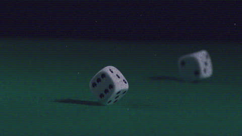 Animated Flying Dice on the Table