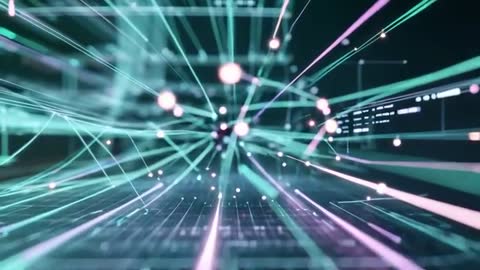 Futuristic Digital Data Lines Spanning Across Cyber World