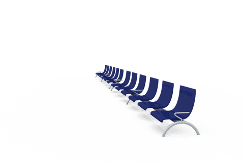 Transparent waiting room seats abstract illustration