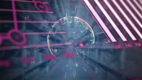 Digital Finance Globe with Animated Data Graphics