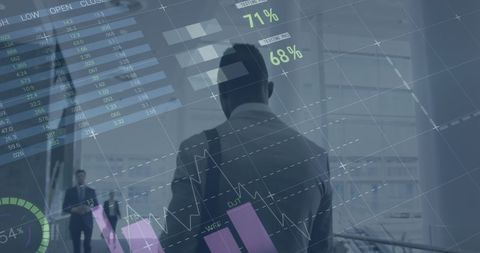 Businessman Analyzing Stock Market Trends with Digital Interface - Download Free Stock Images Pikwizard.com