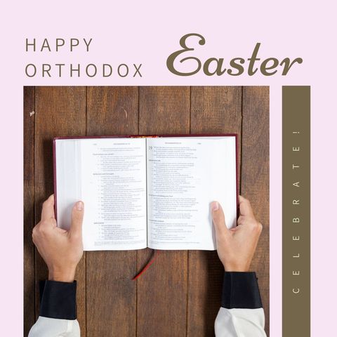 orthodox easter celebration with open bible and praying hands - Download Free Stock Templates Pikwizard.com