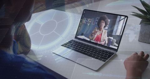 Virtual Meeting Technology in Modern Home Office Workspace