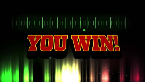 You Win Animation with Neon Background