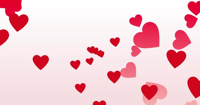 Flowing Red and Pink Hearts on Gradient Background - Download Free Stock Images Pikwizard.com