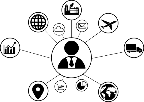 businessman network with digital communication icons transparent - Download Free Stock Videos Pikwizard.com