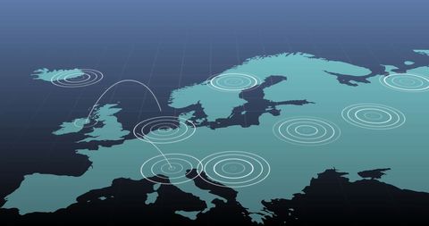 Digital visualization of global communication across europe