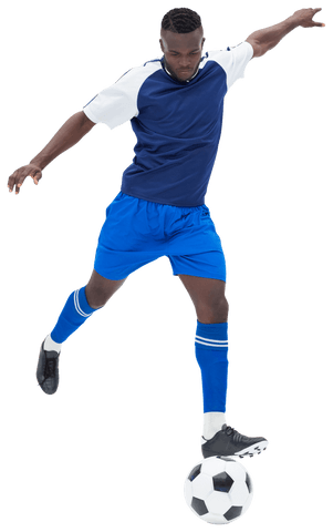 Athletic African American Soccer Player Kicking Ball on Transparent Background - Download Free Stock Videos Pikwizard.com