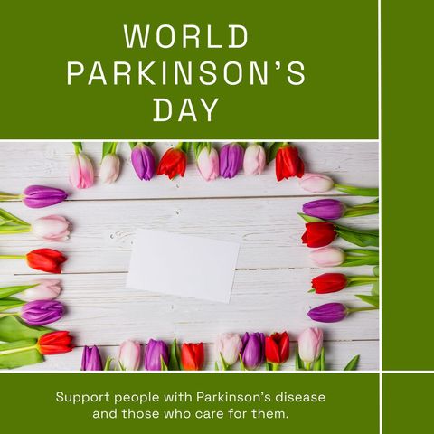 world parkinson's day tulip frame encouragement - Download Free Stock Templates Pikwizard.com