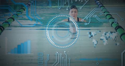 Monitoring Competitive Swimmer with Biometric HUD for Performance Training