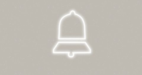 Glowing Notification Bell Icon on Neutral Background