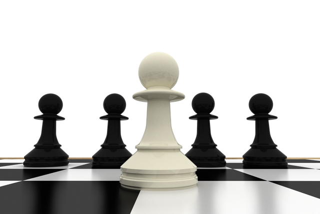 White Pawn on Transparent Background with Black Pawns - Download Free Stock Videos Pikwizard.com