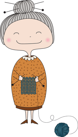 happy grandmother knitting vector on transparent background - Download Free Stock Videos Pikwizard.com