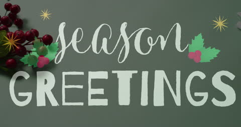 Festive Christmas Greetings with Decorations Animation