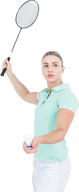 Transparent Background Athletic Woman Playing Badminton Sport Confident Stance - Download Free Stock Videos Pikwizard.com